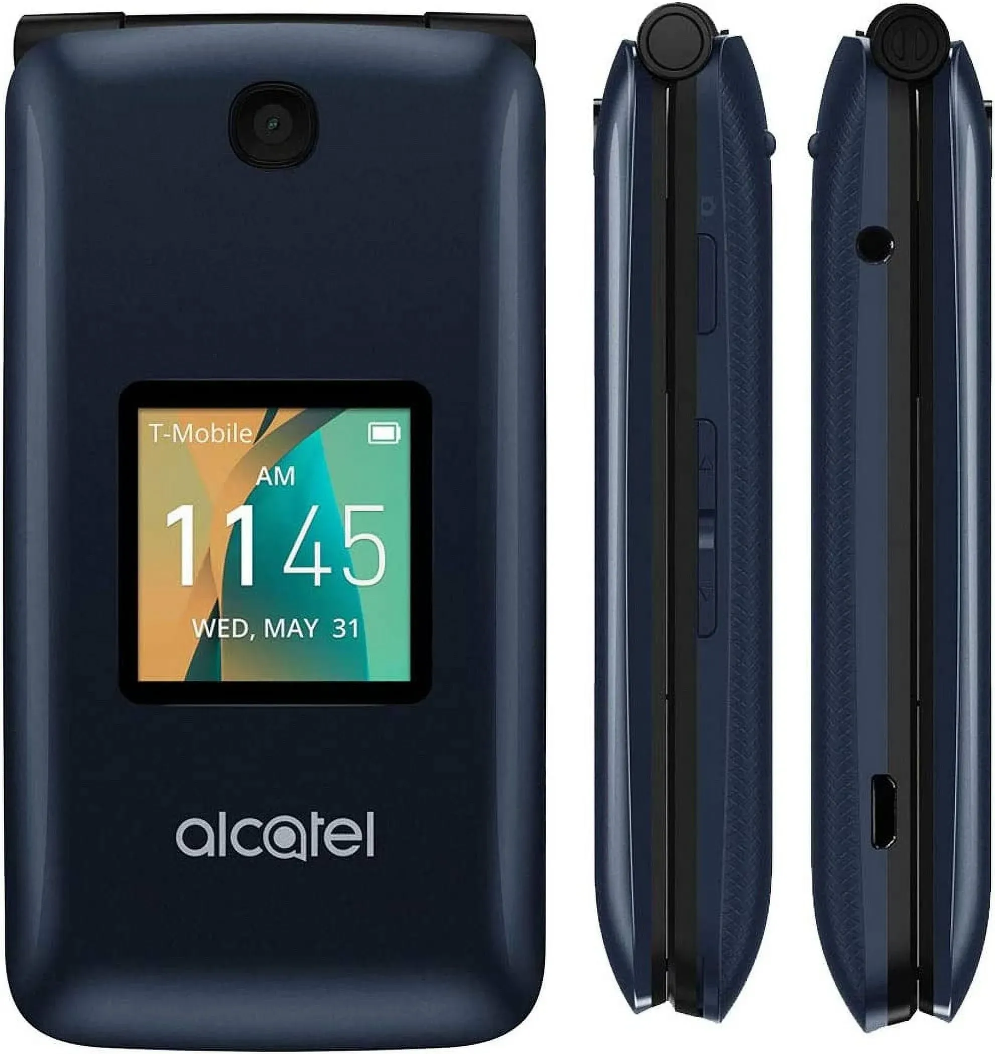 Flip Phone 4G LTE GSM Alcatel Go Flip Factory Unlocked BIG BUTTONS + External...