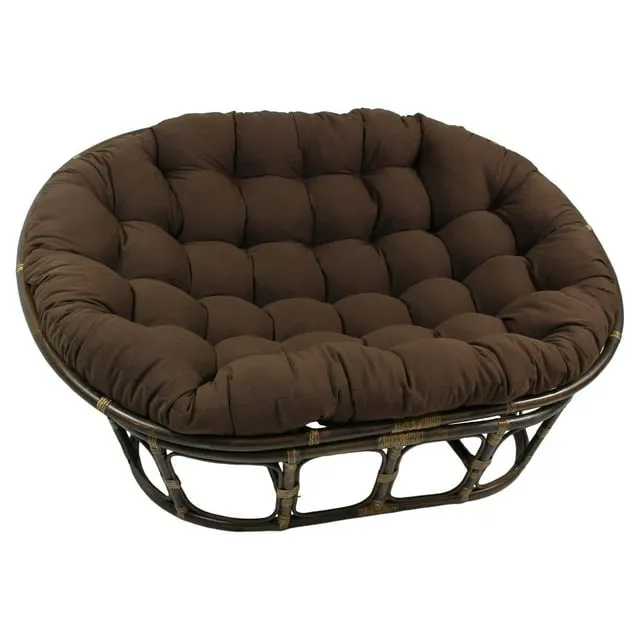 International Caravan Rattan Double Papasan Chair with Twill Cushion