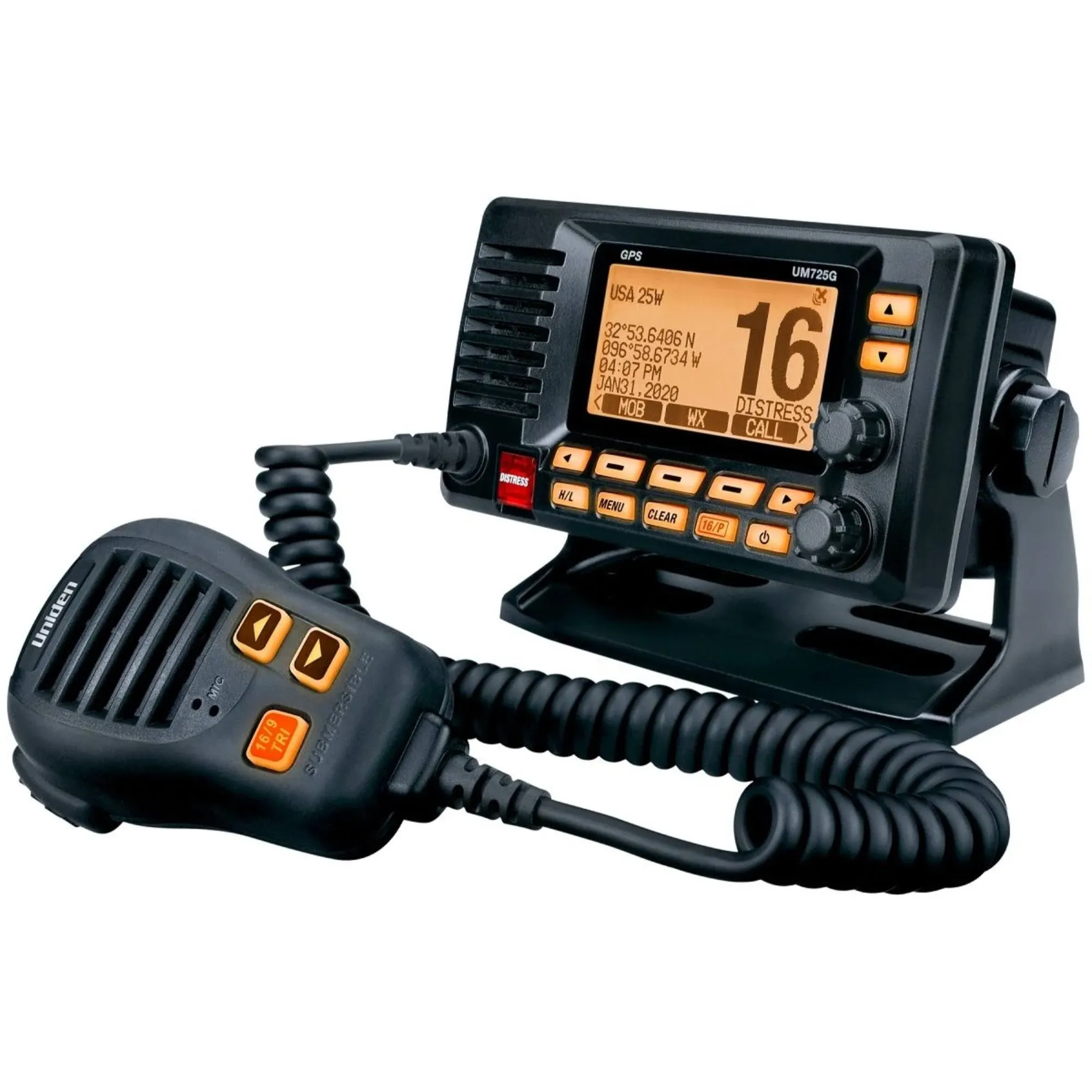 Uniden - UM725 Fixed Mount VHF w/GPS & Bluetooth - Black