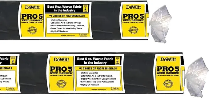 Dewitt P3 3’x250’ 5 oz & P6 6’x250’ 5 oz Pro 5 Landscape Weed Block Fabric Rolls