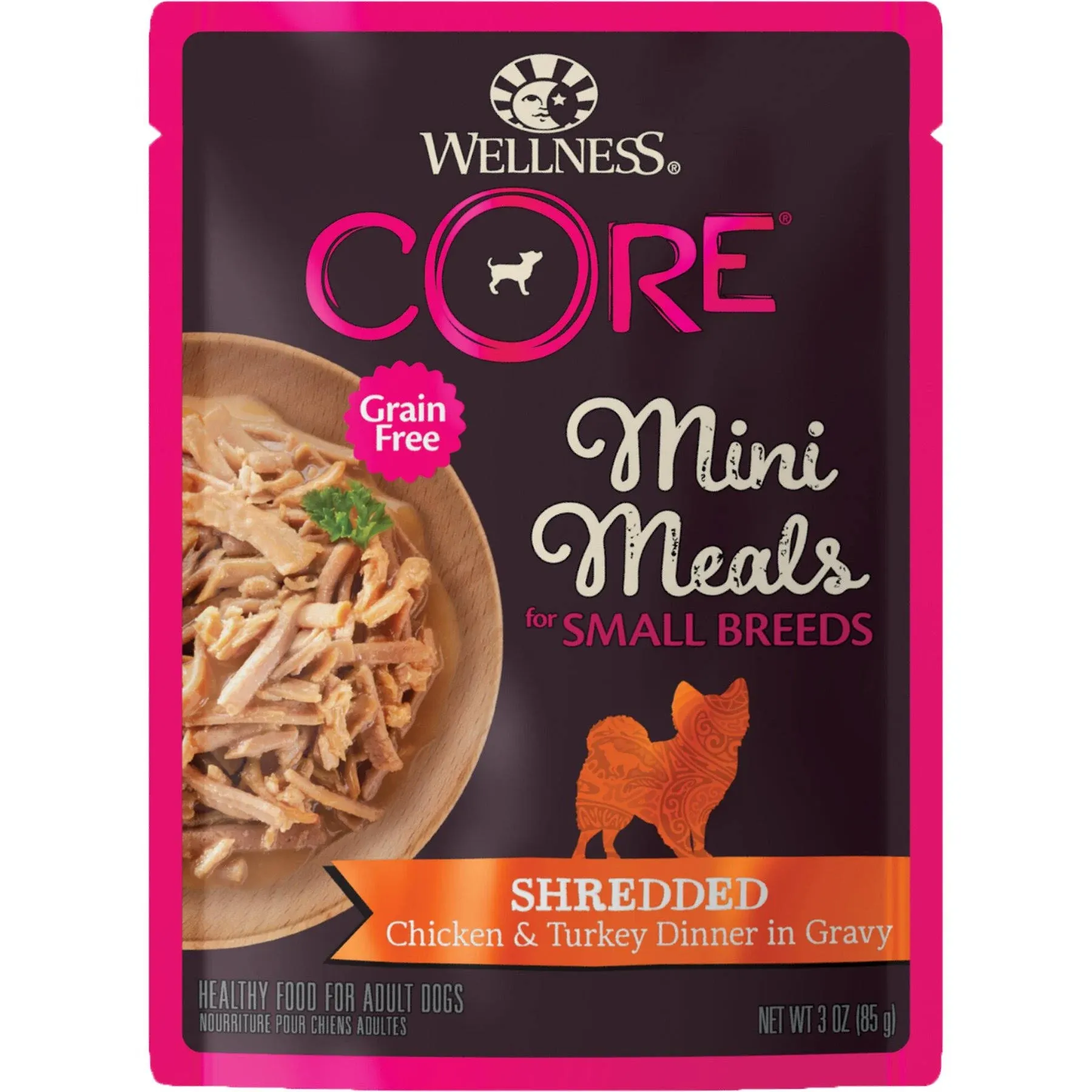 Wellness Core Grain-Free Small Breed Mini Meals Shredded Chicken & Turkey in ...