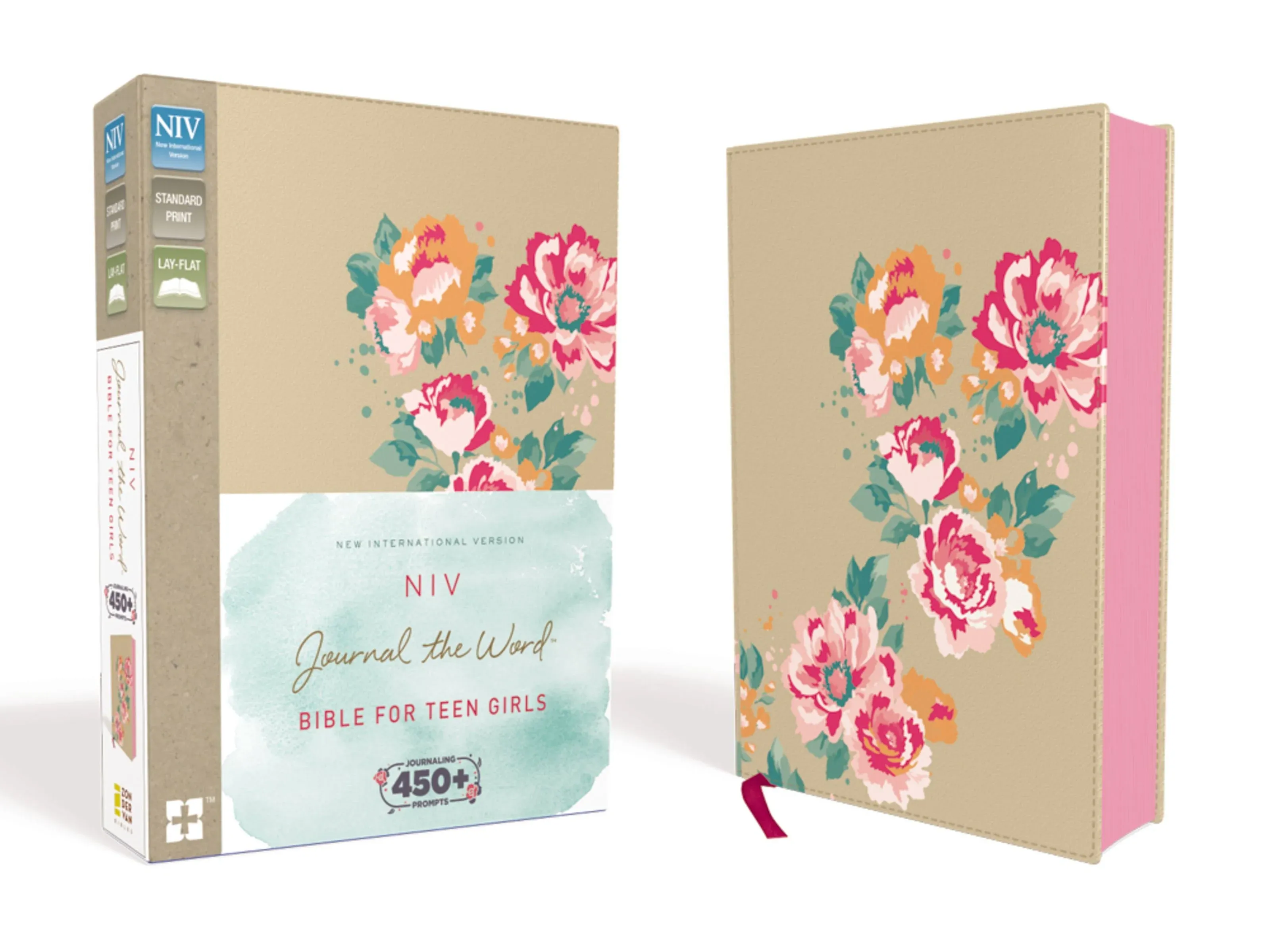 NIV Journal the Word Bible for Teen Girls Gold Floral,