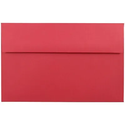 JAM Paper A10 Colored Invitation Envelopes, 6" x 9 1/2", Red Recycled, 50/Pack (96078I)