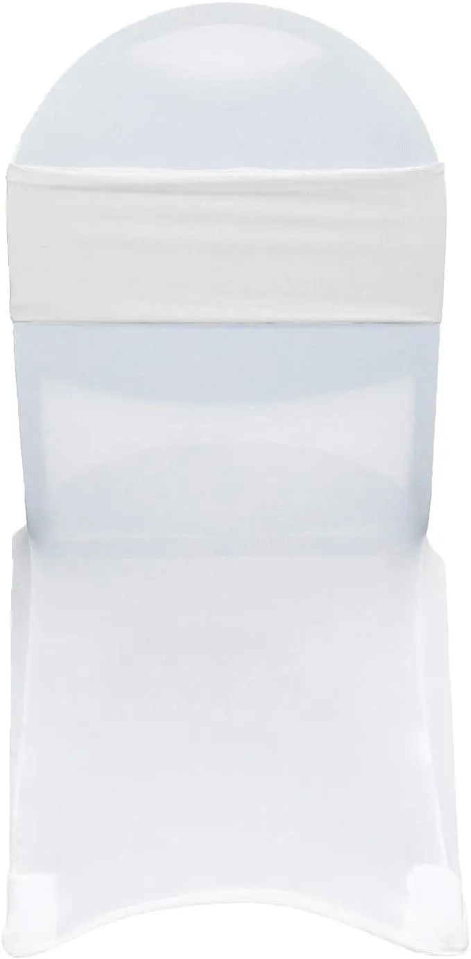 (10 Pack) Spandex Chair Bands in White