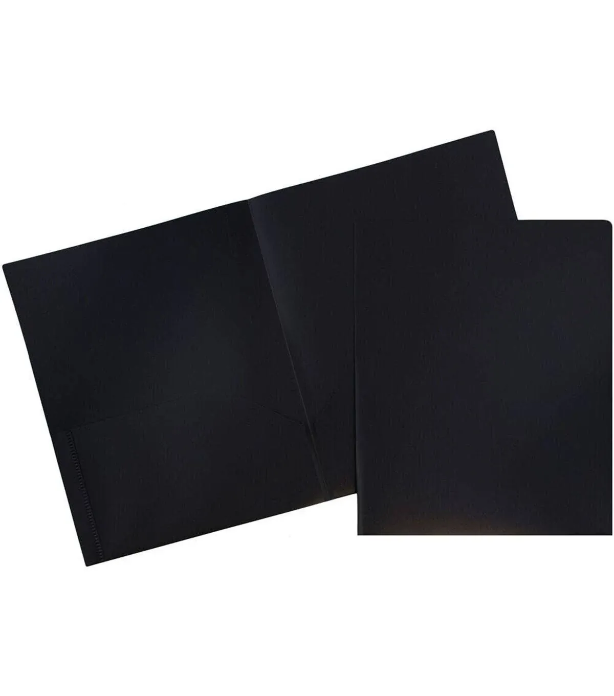 Jam Paper Plastic 2 Pocket School Pop Folders - Black - 6/Pack