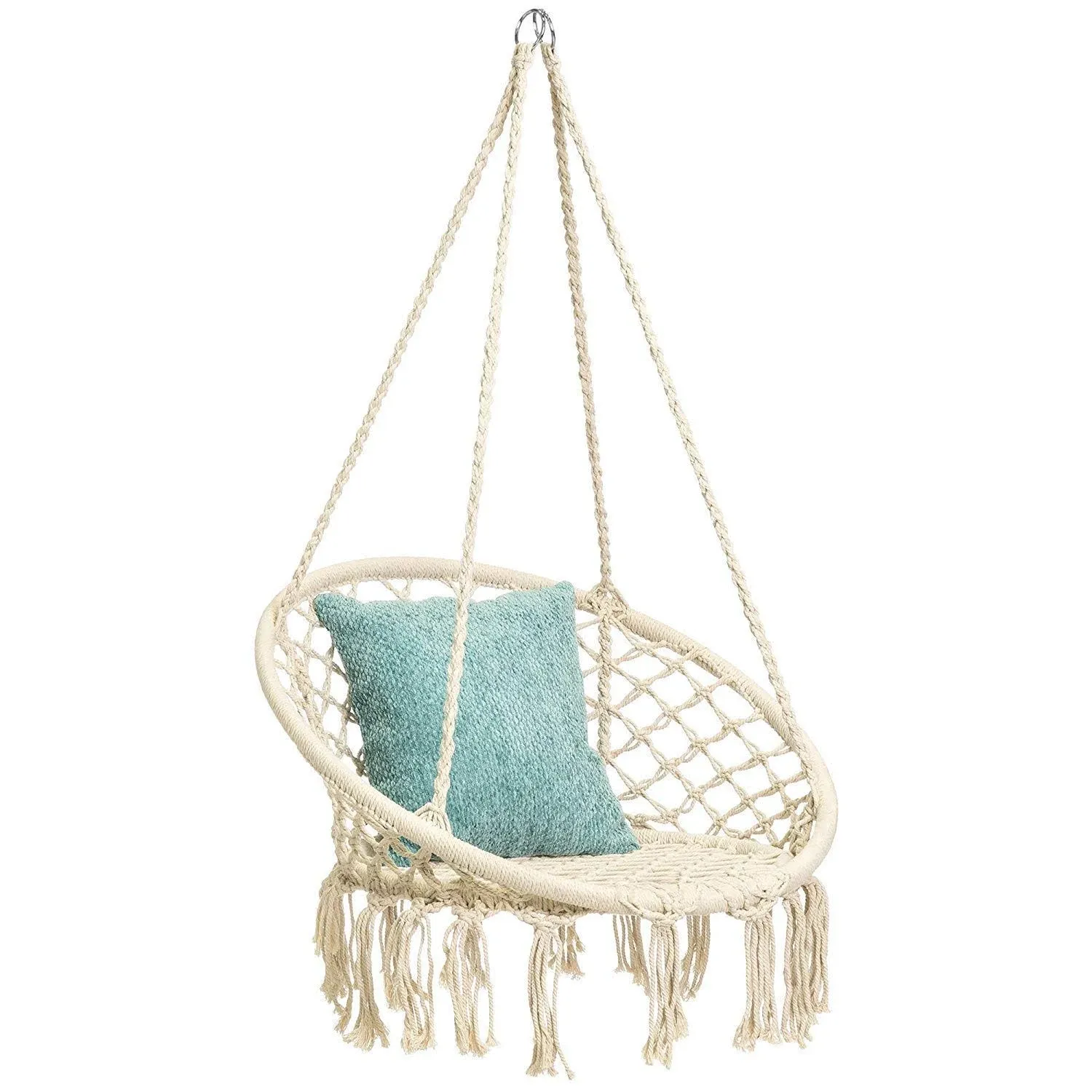 Mertonzo Hammock Swing Chair for 2-16 Years Old Kids Handmade Knitted Macrame ...