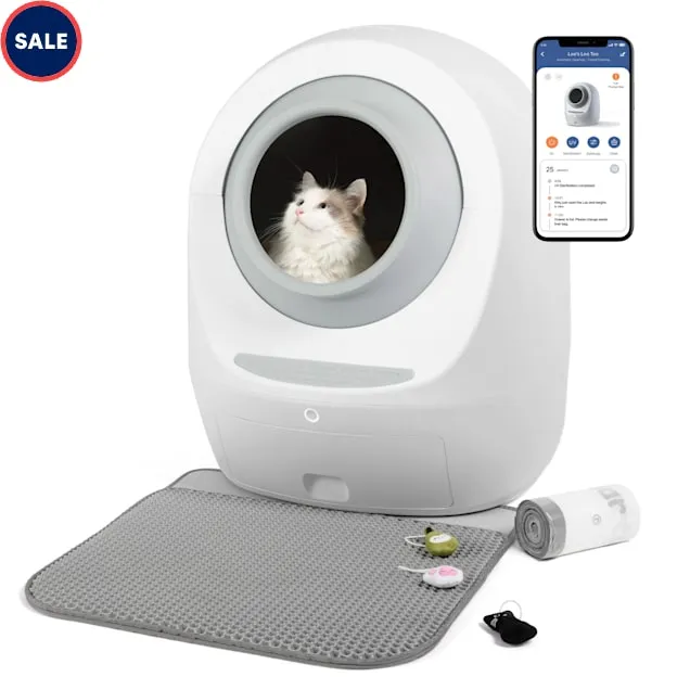 Casa Leo Leo's Loo Too Covered Self-Cleaning Automatic Litter Box Bundle, Gray