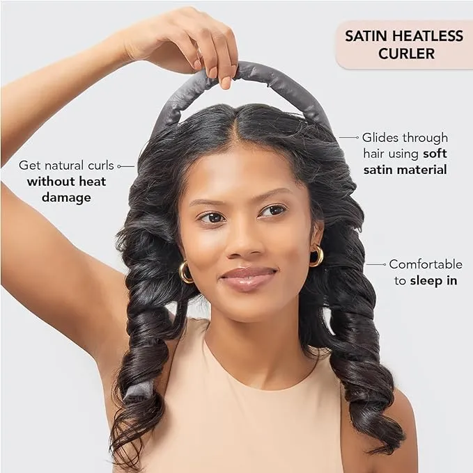 Kitsch - XL Satin Heatless Curling Set (chocolate)