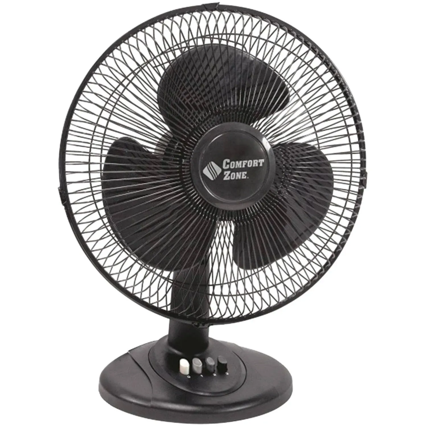 Comfort Zone 12 in Black Oscillating Table Fan