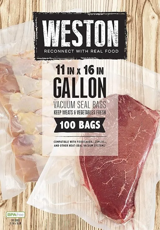 Weston 11 in. x 16 in. Gallon Vacuum Sealer Bags (100-Count)