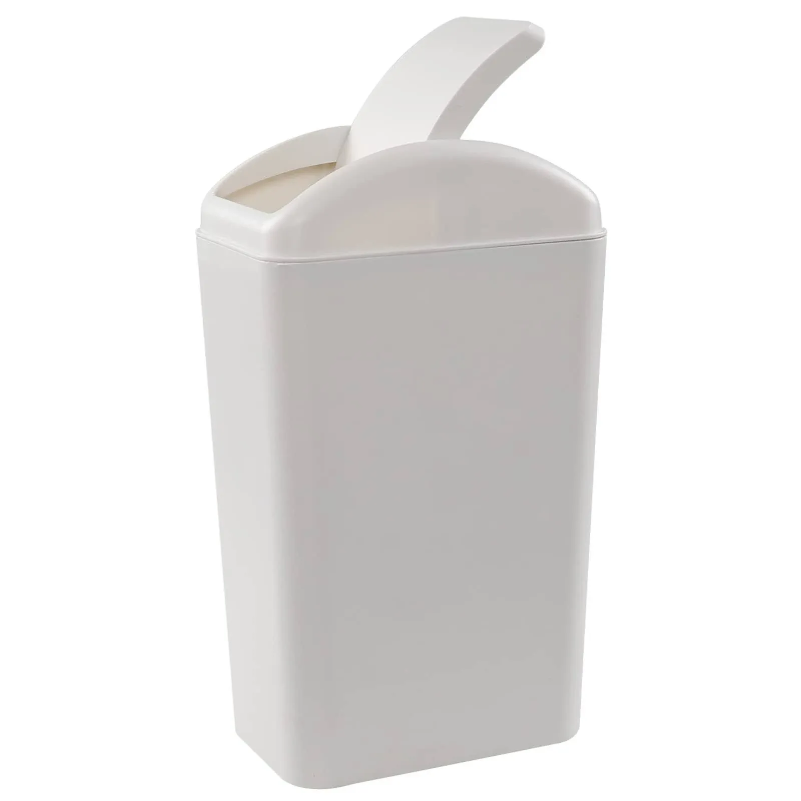 3.5 Gallon Plastic Trash Can with Swing Top Swing Lid Waste Bin