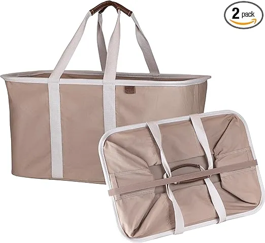 CleverMade Collapsible Laundry Basket Tote Luxe Mocha