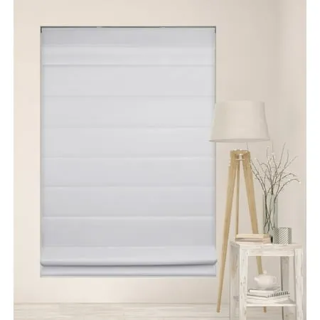 Arlo Blinds White Cordless Bottom Up Light Filtering with Backing Fabric Roman Shades 33.5 in. W x 60 in. L