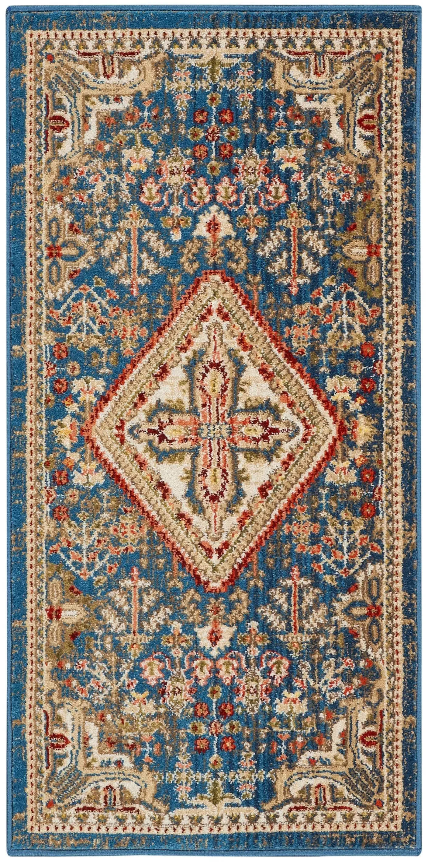 Nourison Karisma - Kar02 Blue Ivory Area Rug 8 ft. 10 in. X 11 ft. 10 in. Rectangle