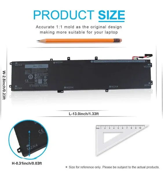 Emanjor 11.4V 84Wh 4GVGH Laptop Battery Compatible with Dell XPS 15 9550 15-9550 Precision 5510 P56F 1P6KD 01P6KD P56F001 T453X 0T453 Li-ion Battery 6-Cell