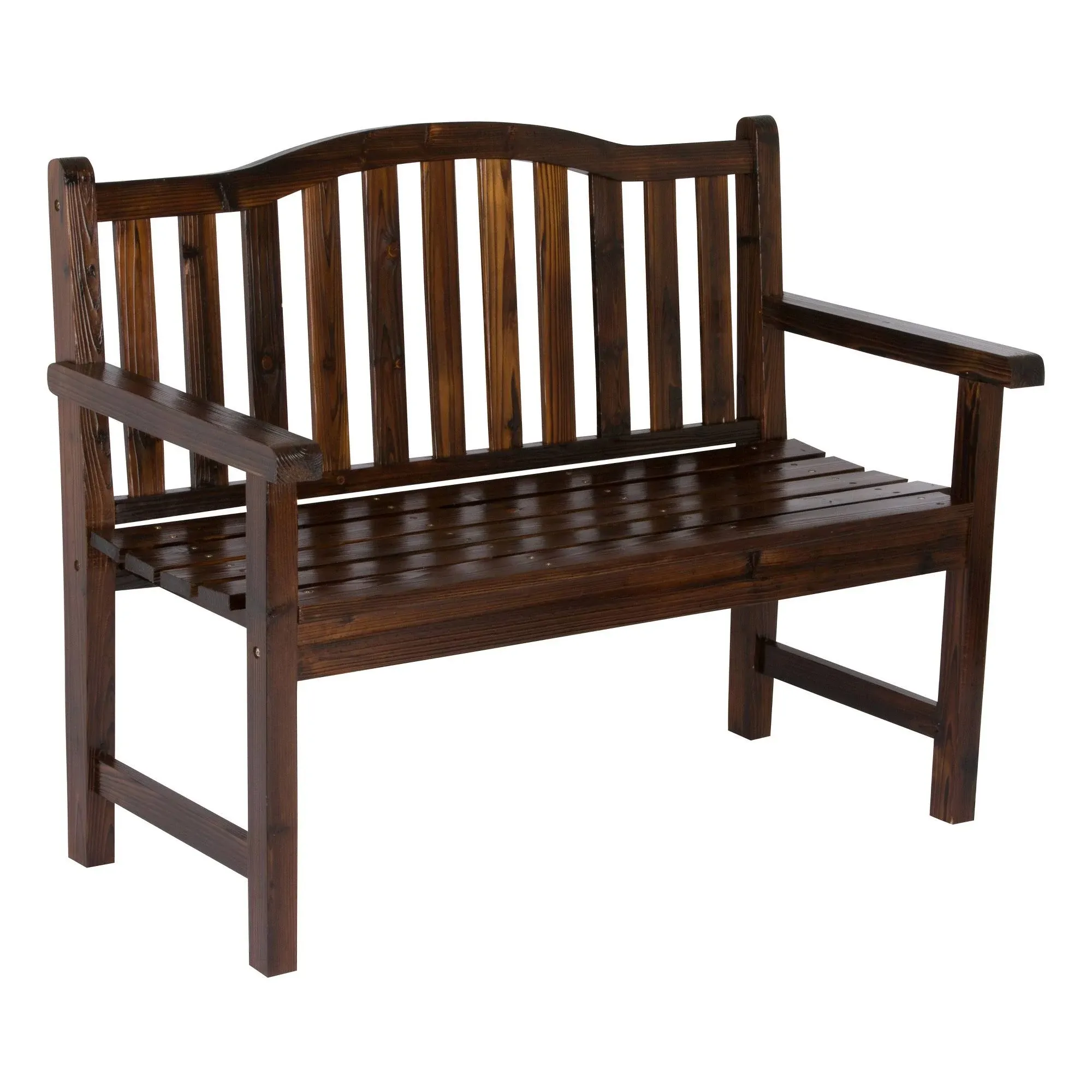 Shine Company Belfort Garden Bench - Burnt Brown