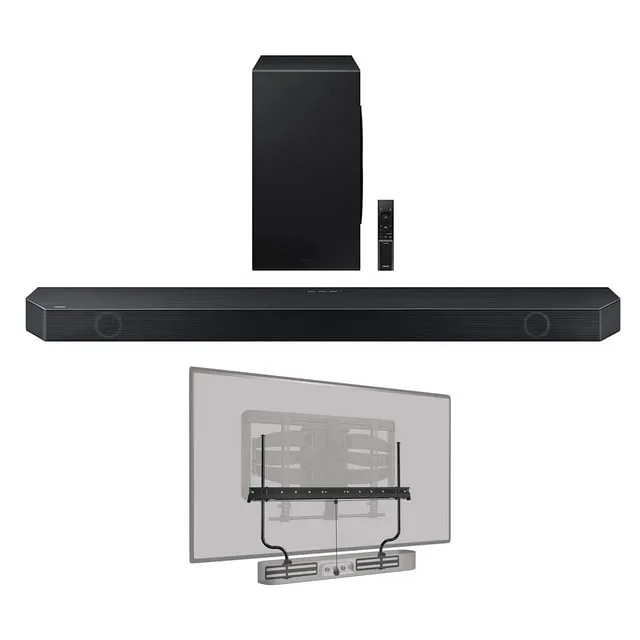 Samsung HW-Q900C 7.1.2ch Soundbar and Subwoofer with Dolby Atmos with a Sanus SASB1-B1 Soundbar Mount Holds up to 20LBS (2023)