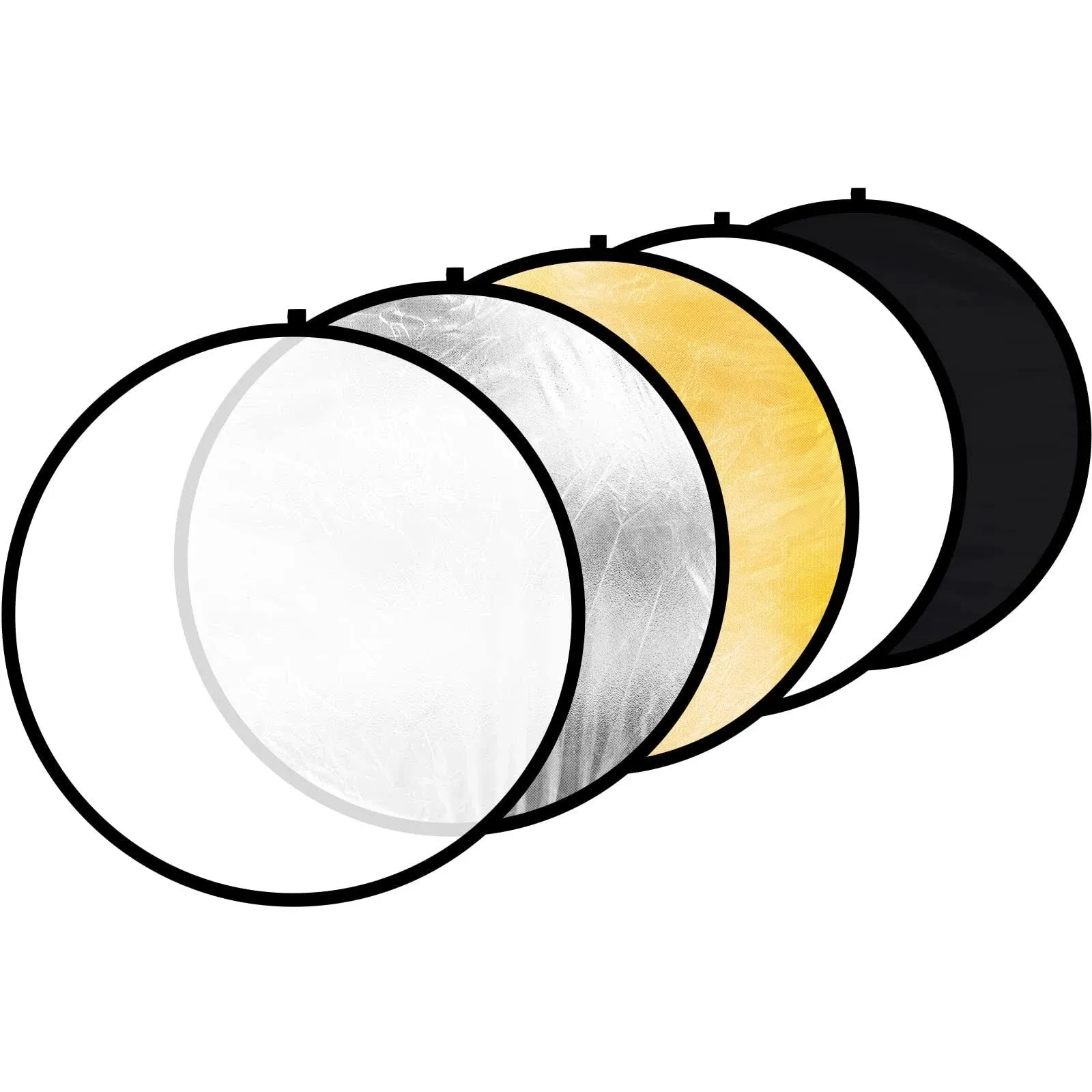 Aqirui 32inch/80cm 5 in 1 Collapsible Light Reflector Round Multi Disc with Bag-Translucent, Silver, Gold, White and Black for Photography Photo