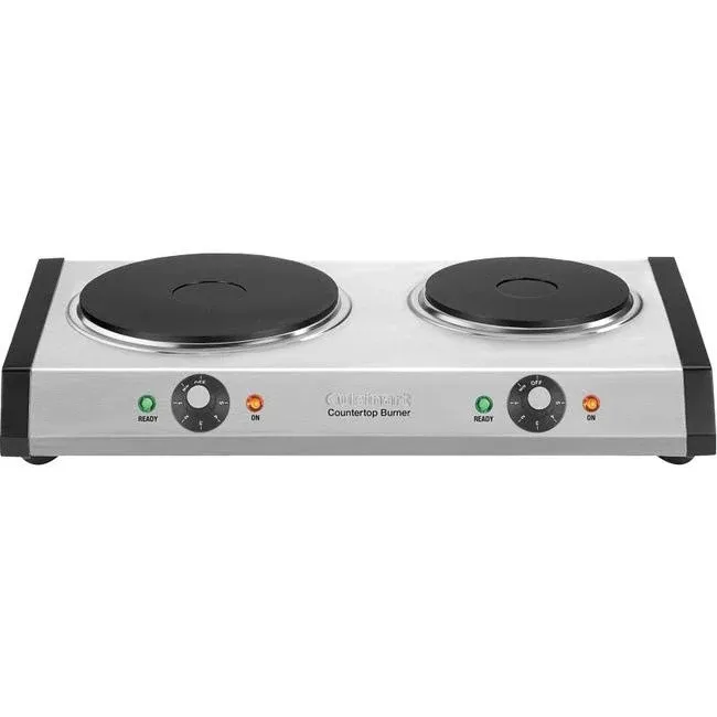 Cuisinart CB-60 Cast-Iron Double Burner - Brushed Stainless/Sliver