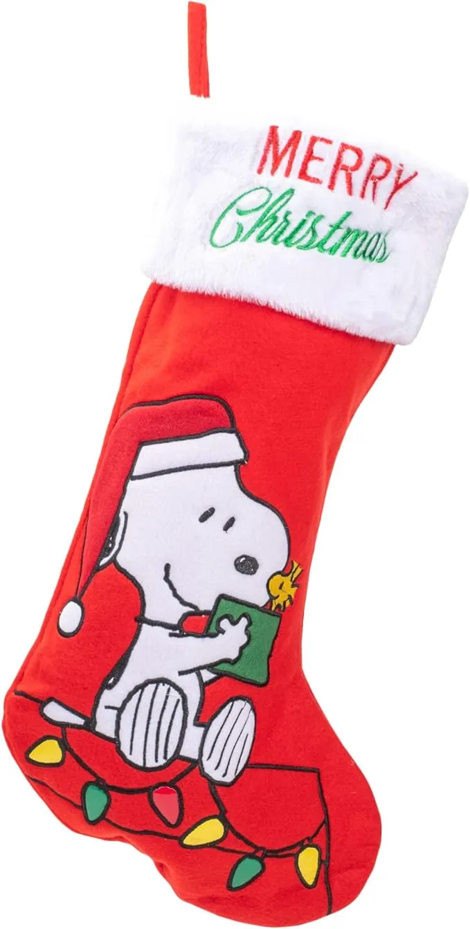 Kurt Adler Peanuts Snoopy 19-Inch Applique Stocking