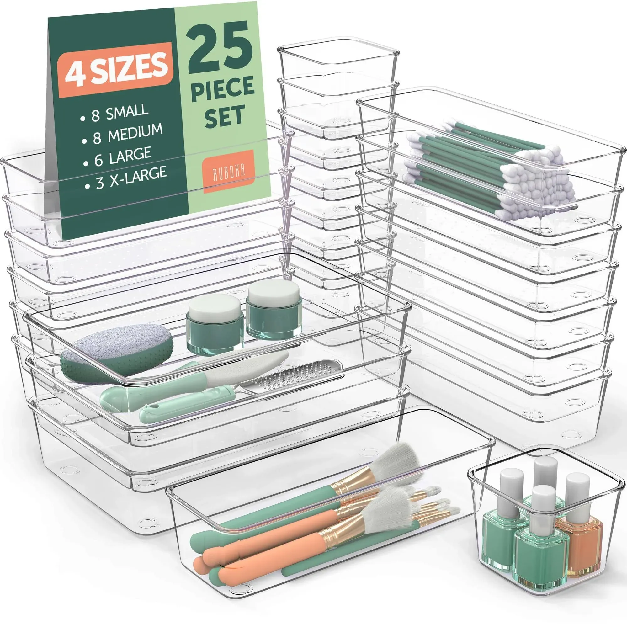 LightInTheBox 25 Pcs Clear Plastic Drawer Organizers Set