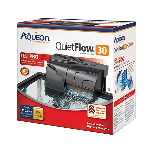 Aqueon QuietFlow Internal Aquarium Power Filter, AT30