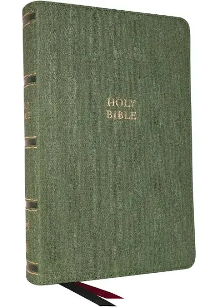 NKJV Single-Column Reference Bible, Comfort Print--soft leather-look, green