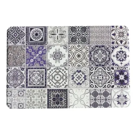 The Rug Hub Purple 24 X36 Padded Comfort Rubber Anti Fatigue Floor Mat For Kitchen Sink Office Desk 1/2 Thick Pad Cushioned Foam Woven Vinyl Surface