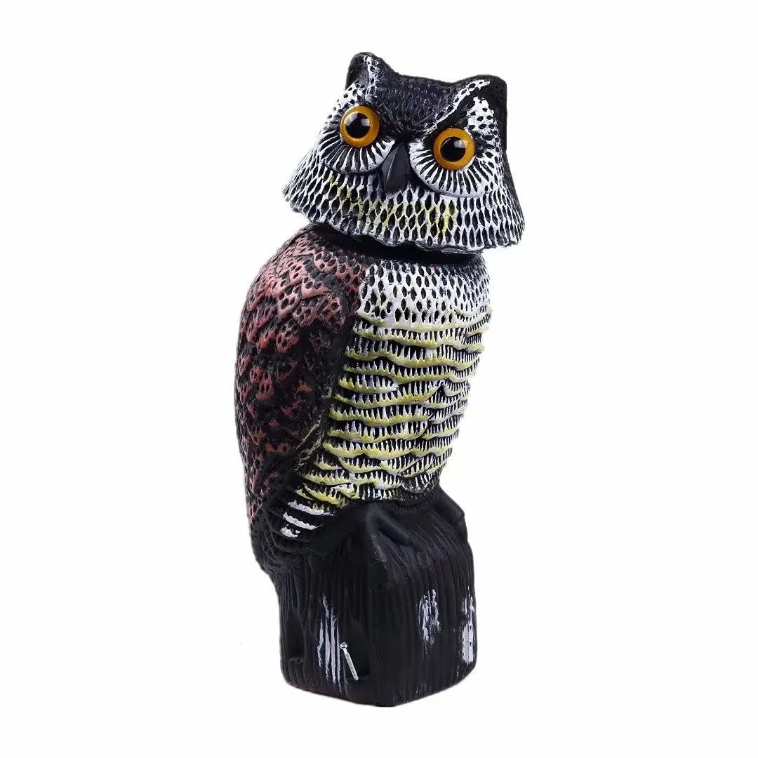 Hooyizer Owl Decoy 360 Rotate Head, Scarecrow Fake Owls Natural Enemy... 