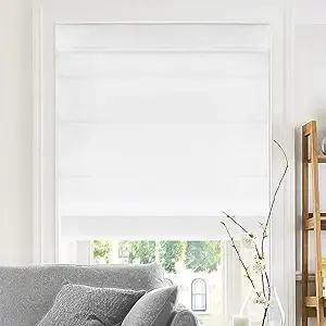 Chicology RMBS2764 Cordless Roman Shades & Soft Fabric Window Blind Belgian Snow - 27 x 64 in.