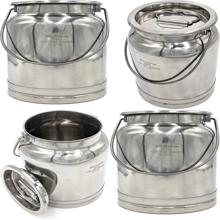 Stainless Steel Milk Can Totes (5 Liter) , Can With Seamless Smooth Finish