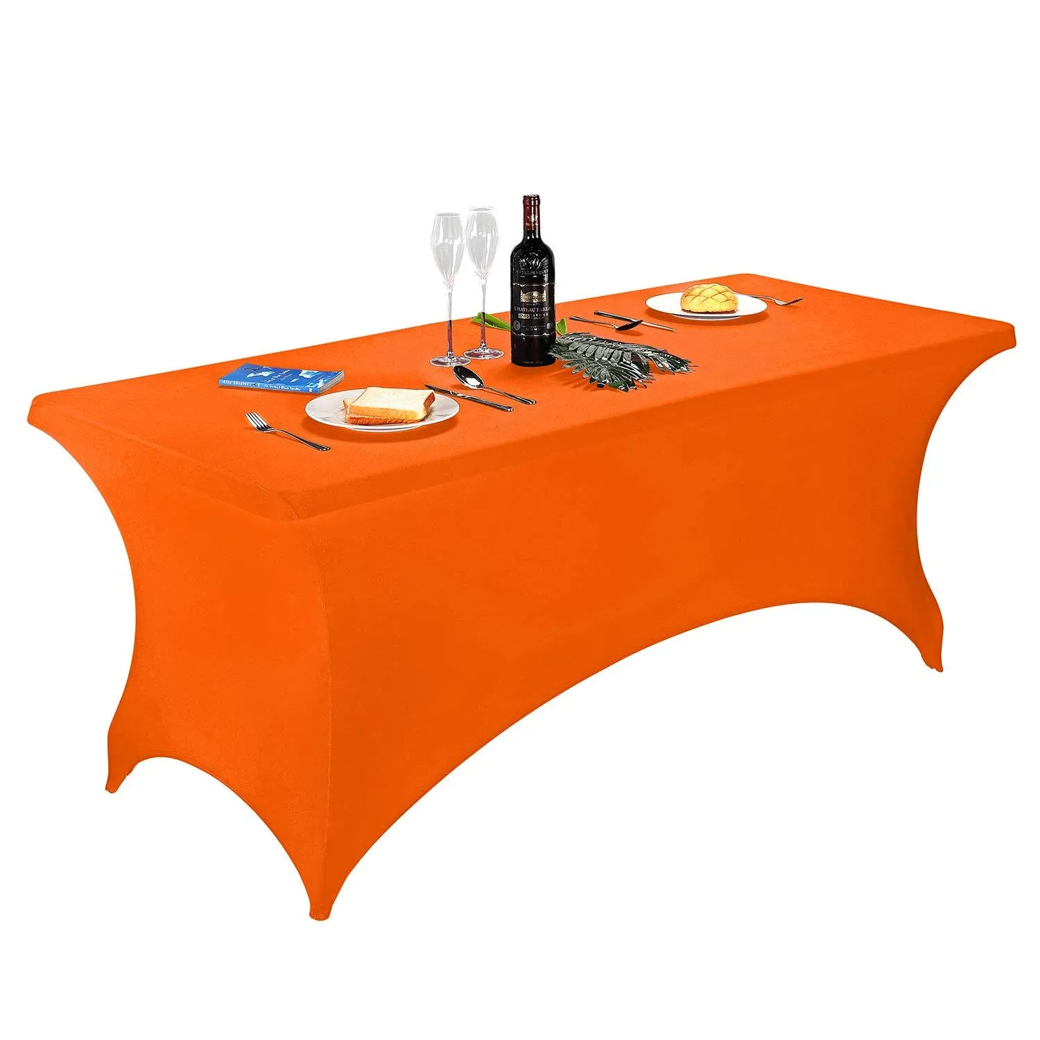 LZY Spandex Fitted Stretch Table Cover for 6 ft or 4ft or 8ft Folding Table, Rectangular Cocktail Tablecloth, Perfect for Party or Banquet