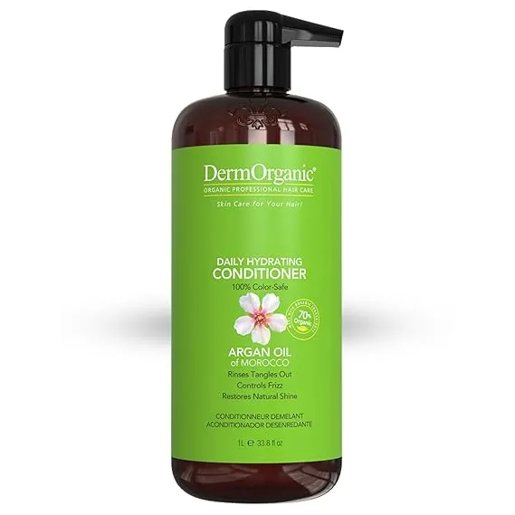 DermOrganic Argan Oil Daily Hydrating Hair Care-Sulfate Free & Color Safe-CONDITIONER 33.8 oz