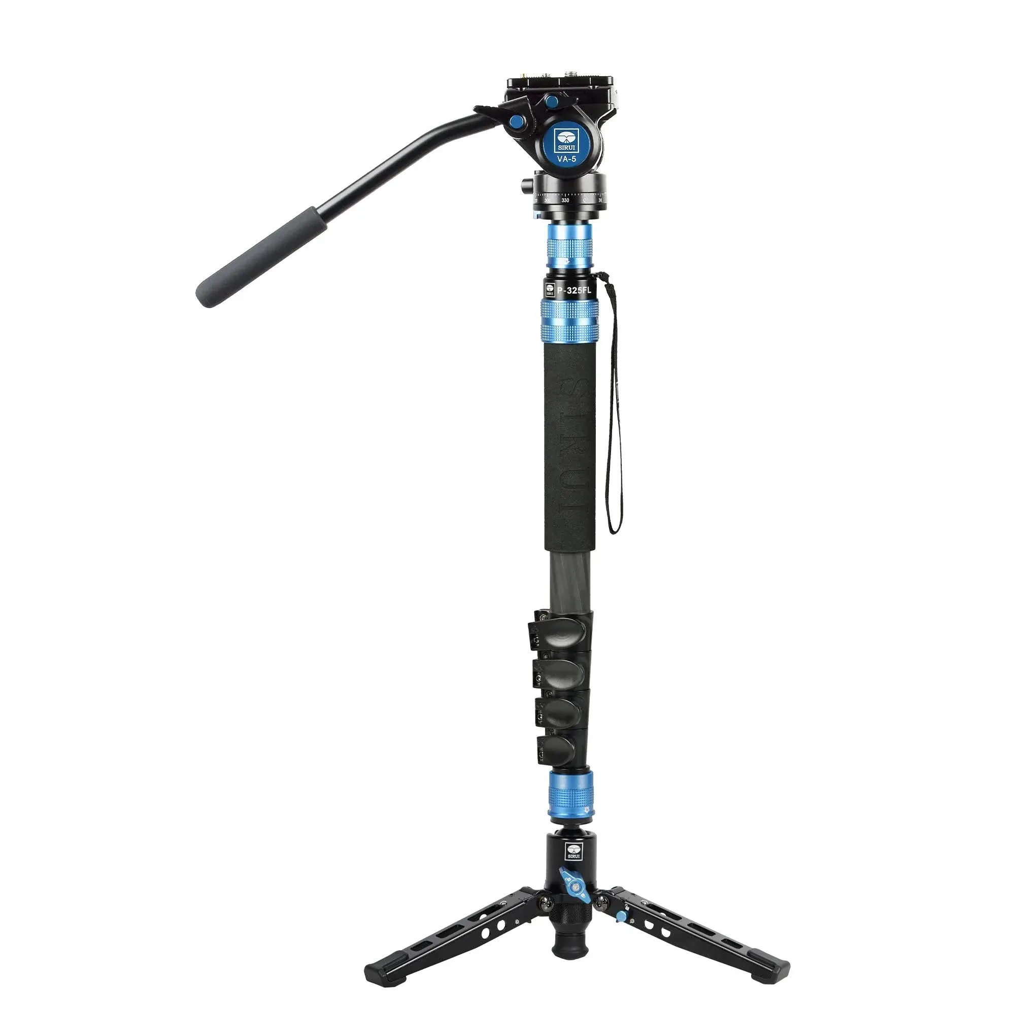 Sirui P-325FL 5-Section Carbon Fiber Monopod with VA-5 Compact Video Head