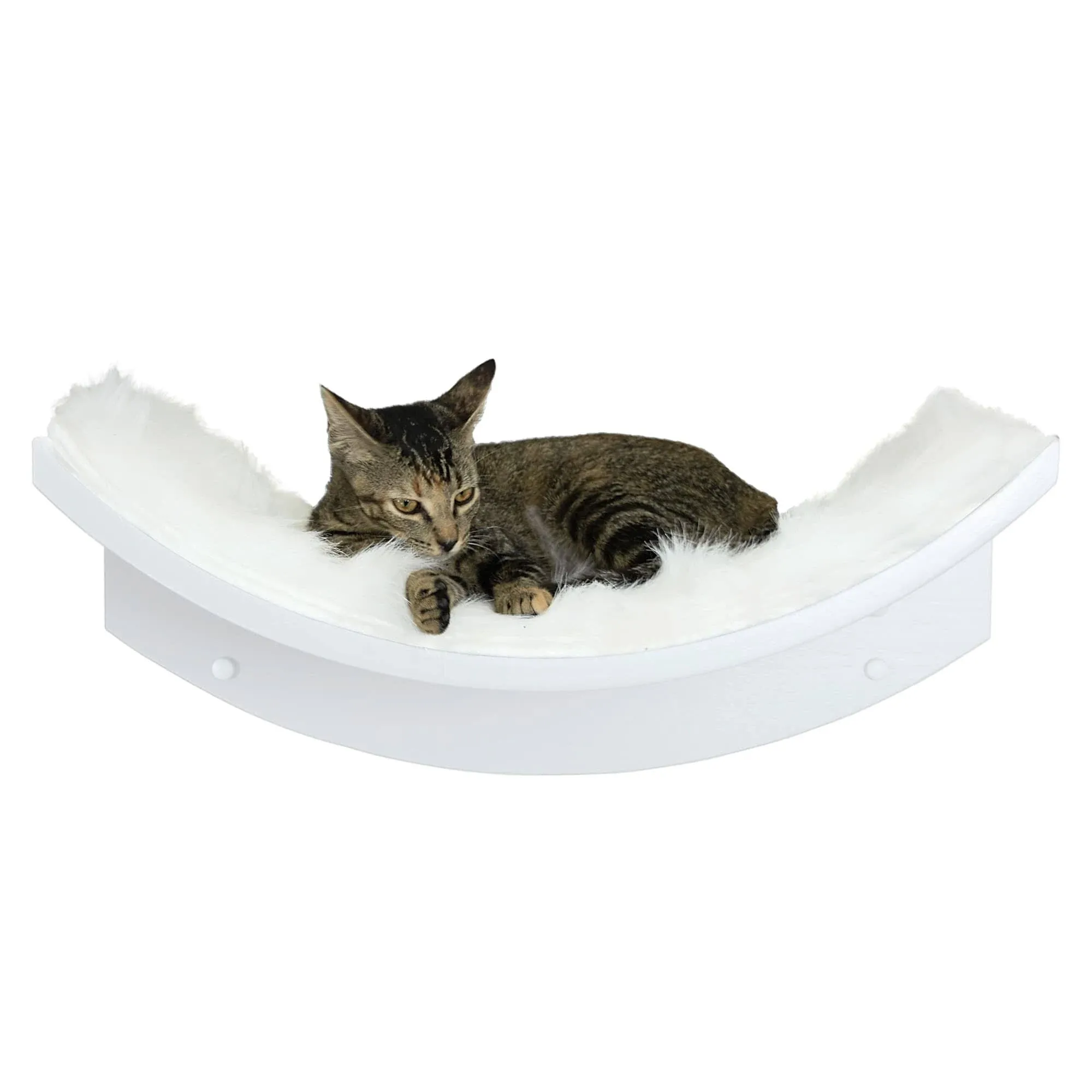 Refined Feline Lotus Leaf Cat Shelf, White