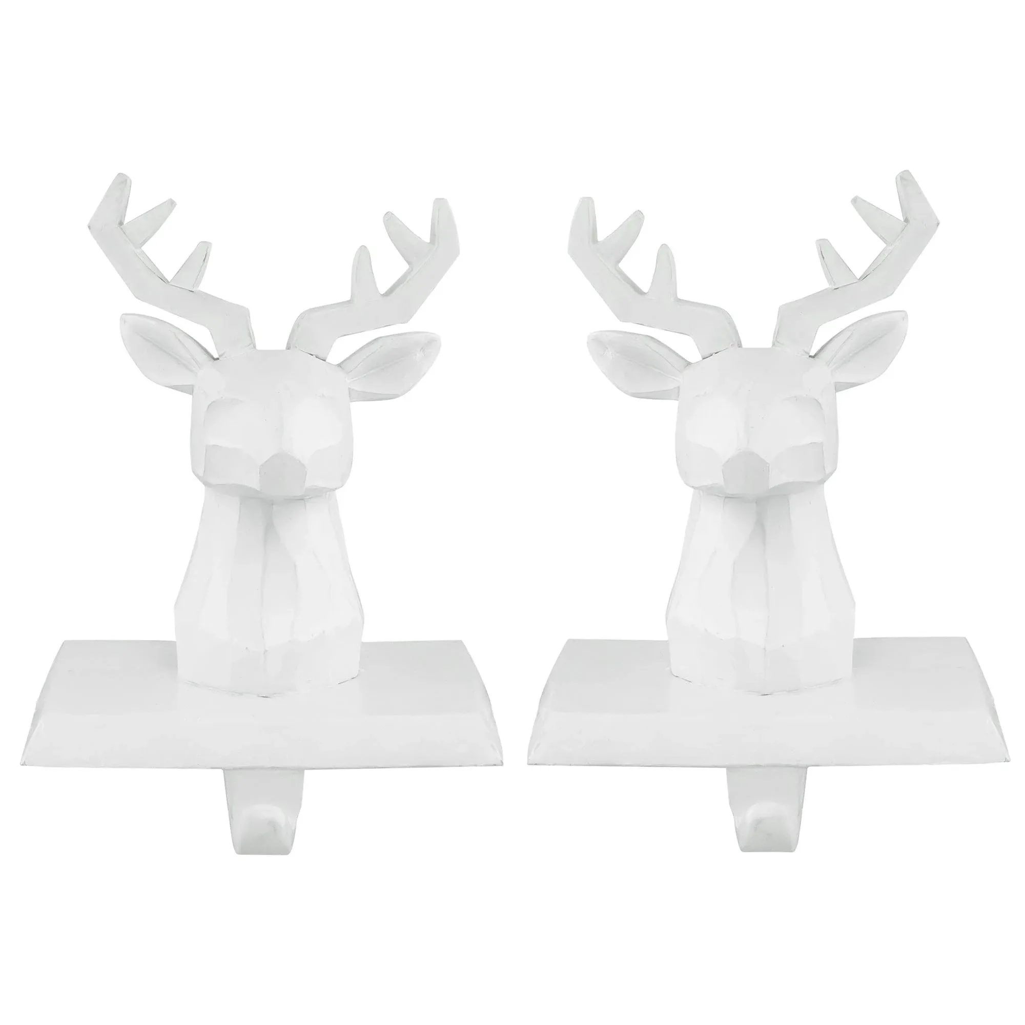 Northlight Set of 2 White Reindeer Head Christmas Stocking Holders