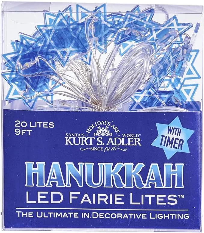 Kurt Adler C5526 Battery-Operated 20-Light Star of David Fairie Light Set