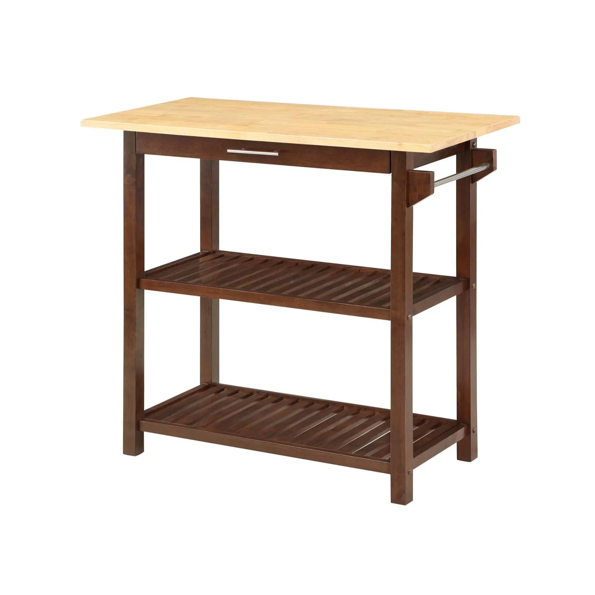 Convenience Concepts Designs2Go 3 Tier Butcher Block Kitchen Prep Island with Drawer