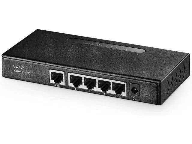 Binardat 5 Port Multi Gigabit Switch, 1 x 2.5 Gigabit and 4 x 1 Gigabit Ethernet