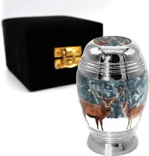 Divine Deer Cremation Urn for Ashes Adult Male & Female Personalized Cremation Urns for Human Ashes Adult Female Decorative Urns for Ashes - Beautifully Handcrafted Small Urn for Ashes for Women & Men