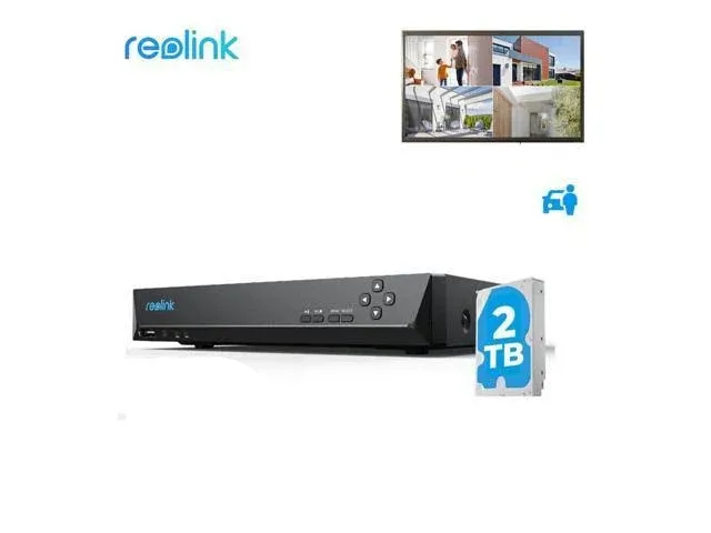 REOLINK 12MP/4K POE NVR 8 Channel Network Video Recorder with 2TB Hard Drive AI