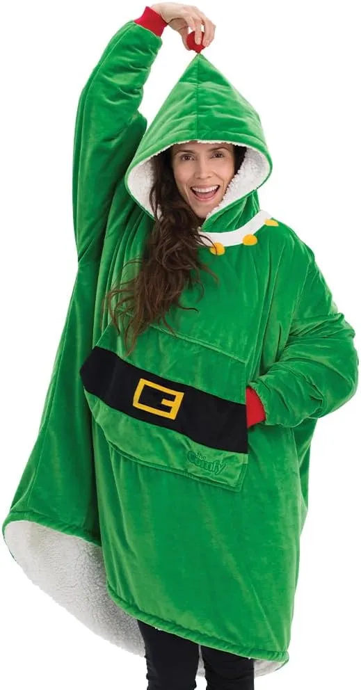 THE COMFY Original Elf Costume Wearable Blanket for Women and Men, Oversized Microfiber and Sherpa Blankets As Seen On Shark Tank