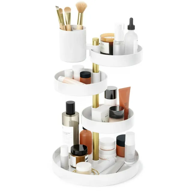 Umbra Pirouette Cosmetic Organizer - White, Brass