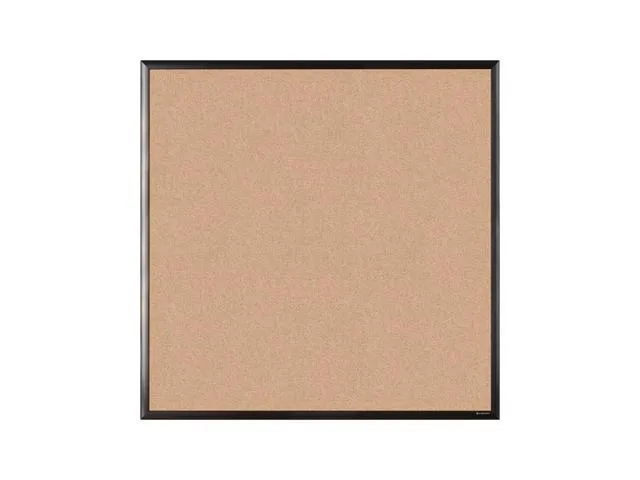 U Brands Cork Bulletin Board 35 x 35 Inches Black Aluminum Frame 2881U00-01