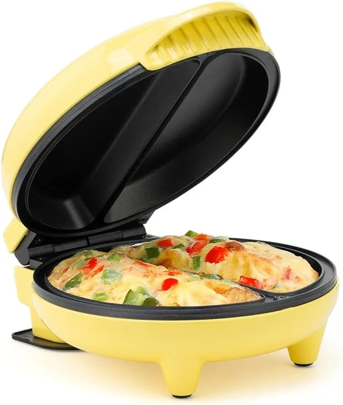 Holstein Housewares 2-Section Stainless Steel Omelet Maker Yellow