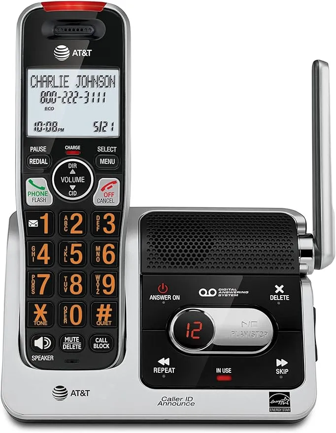 AT&T BL102-4 DECT 6.0 4-Handset Cordless Phone for Home with Answering Machine