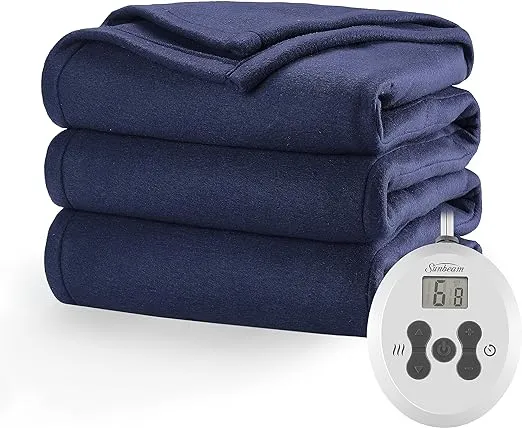 Sunbeam Royal Ultra Fleece Heated Electric Blanket Queen Size, 90" x 84", 12 Heat Settings, 12-Hour Selectable Auto Shut-Off, Fast Heating, Machine Washable, Warm and Cozy, Cabernet