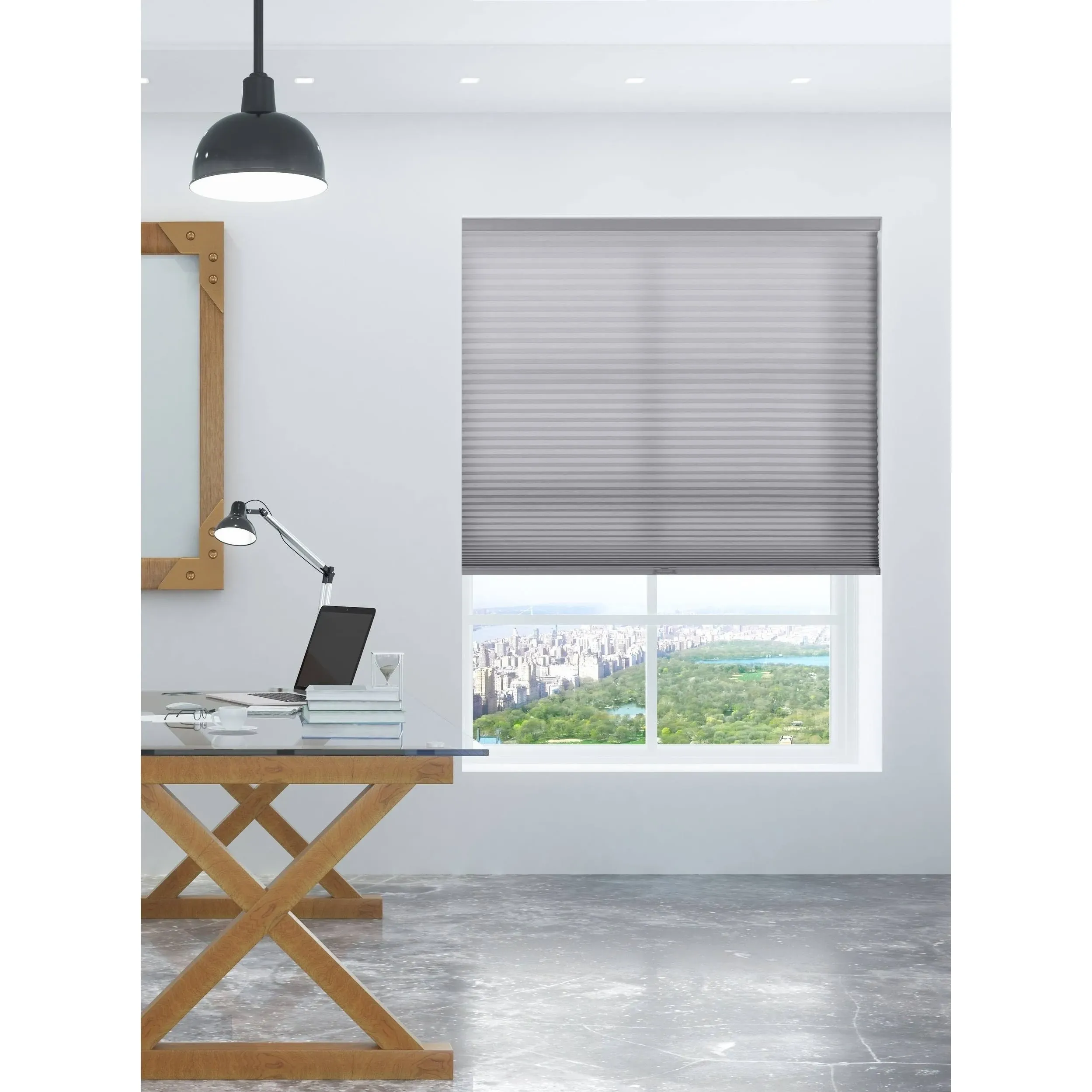 Arlo Blinds Grey Light Filtering Cordless Cellular Shades - 18"W x 60"H