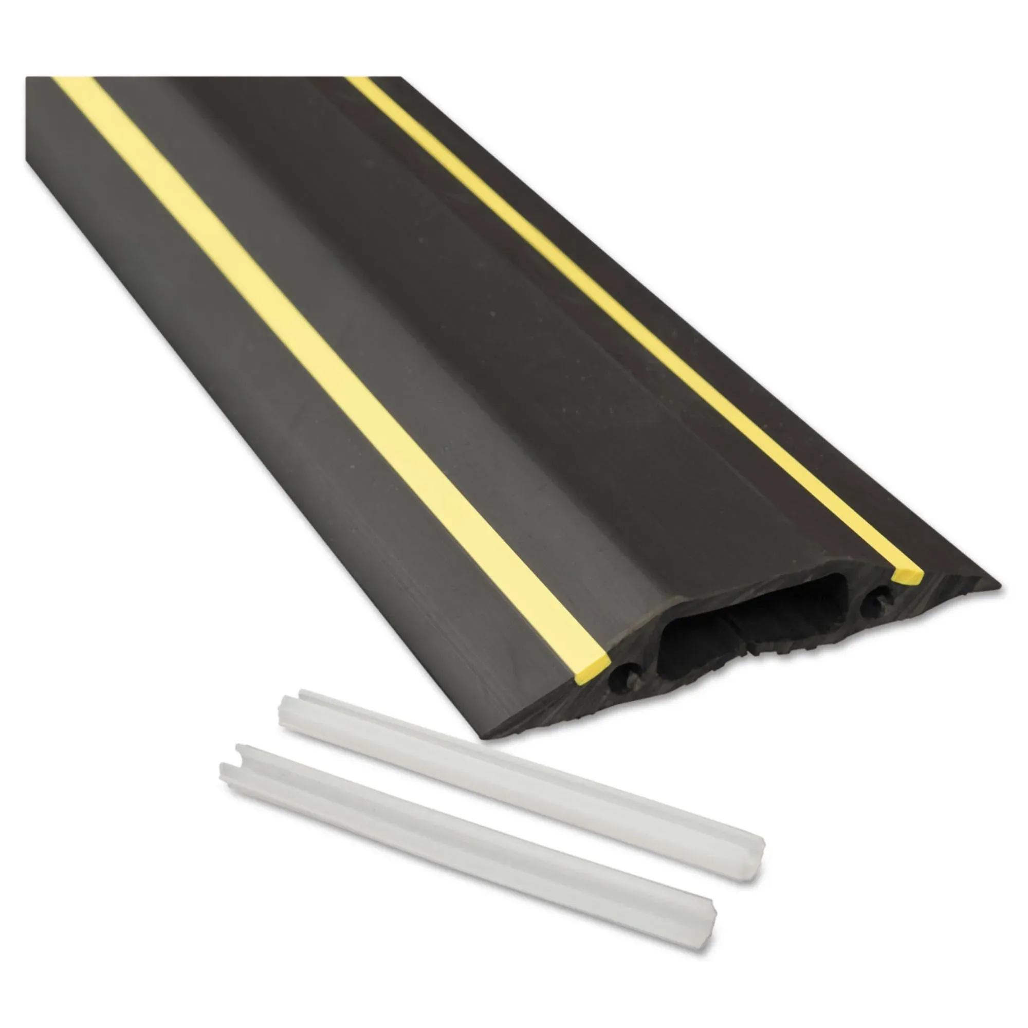 D-Line FC83H Medium-Duty Floor Cable Cover, Black with Yellow Hazard Stripe