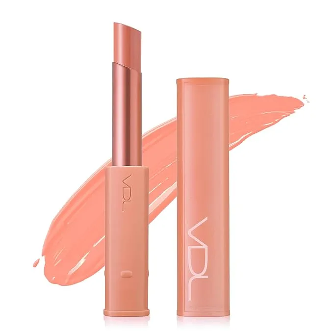 VDL Lip Stain Comfort Slip Lipstick 01, Flirting Beige - Lightweight, Matte, Smooth Lipstick for Effortless Comfort. Vibrant and Long-Lasting Lip Color (0.09 oz) | Korean Makeup